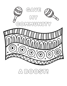 Latina Pattern, Gave my Community a Boost Coloring Sheet