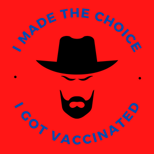 Vaccinated I Made the Choice Man in Hat Circle Button/Pin