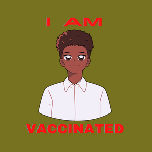 I Am Vaccinated Male Square Button/Pin