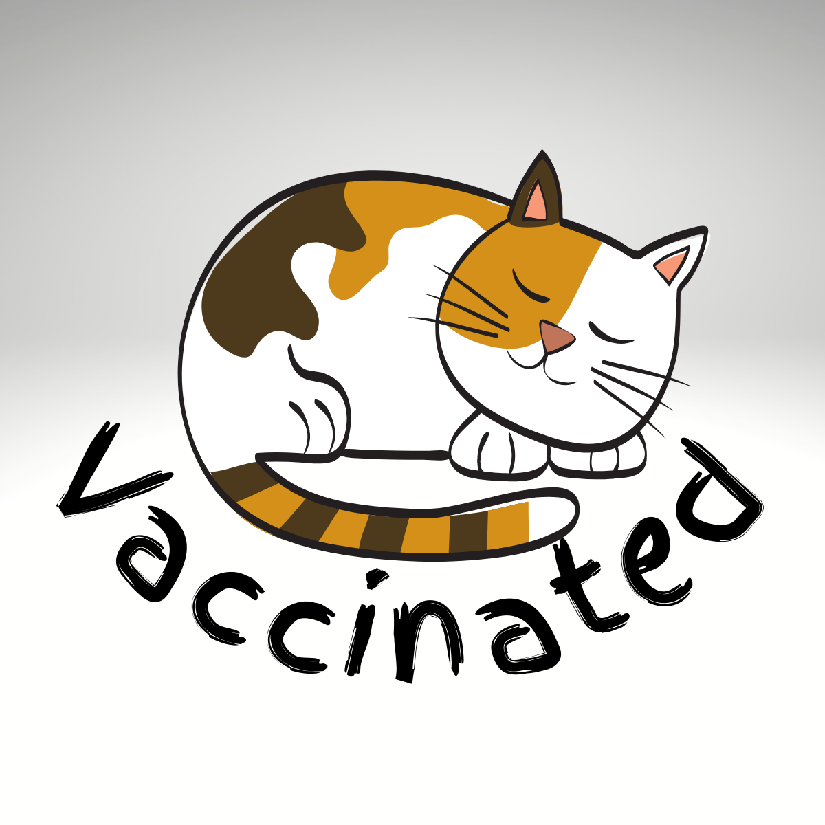 Vaccinated Sleeping Cat Circle Button/Pin