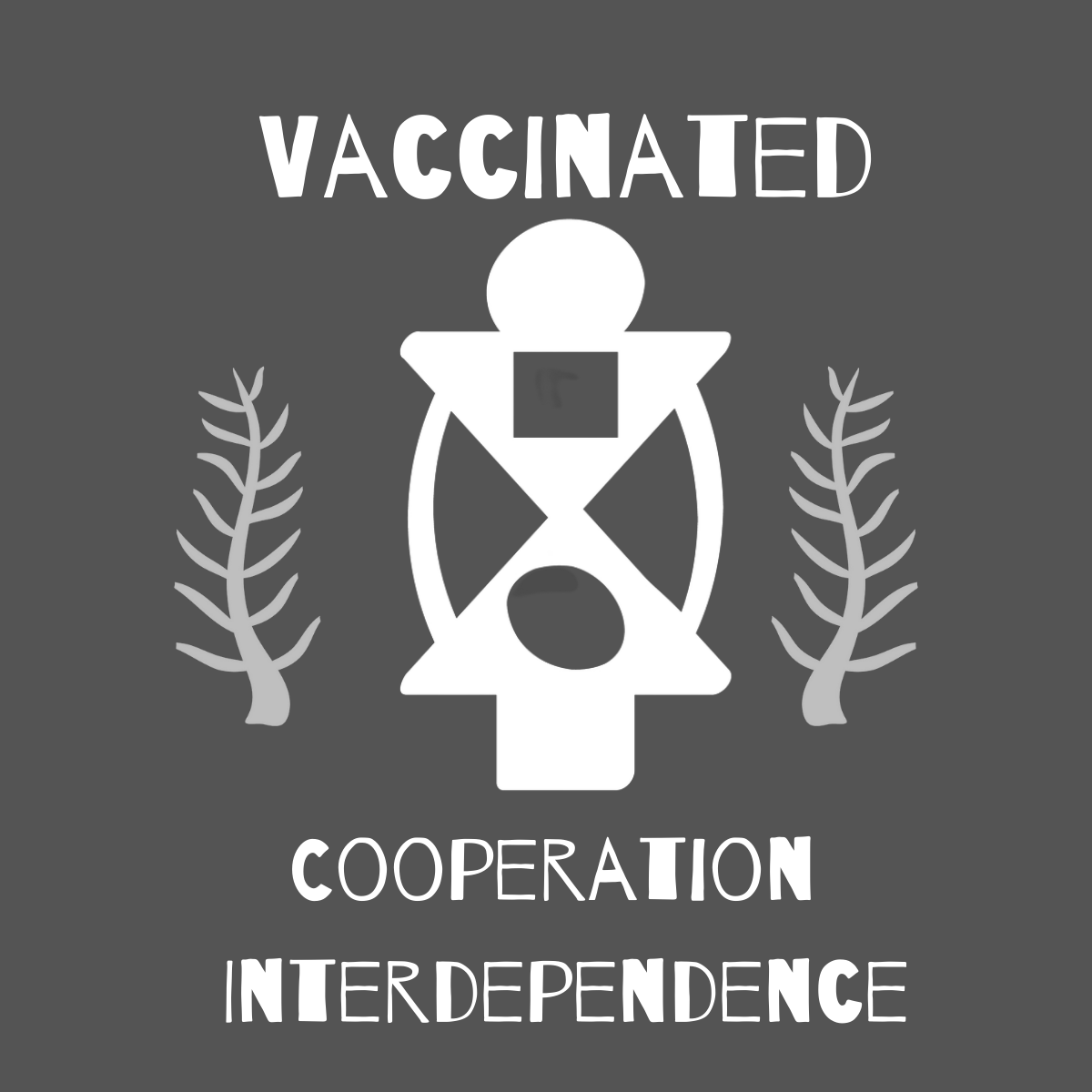 Vaccinated Cooperation Interdependence Ethnic Square Button/Pin