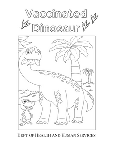 Vaccinated Dinosaur Coloring Sheet