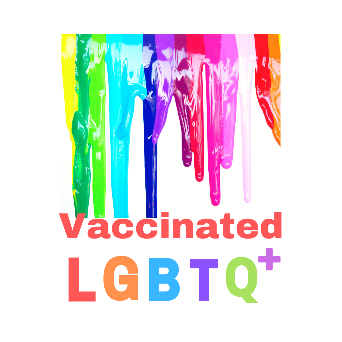 LGBTQ+ Vaccinated Square Button/Pin