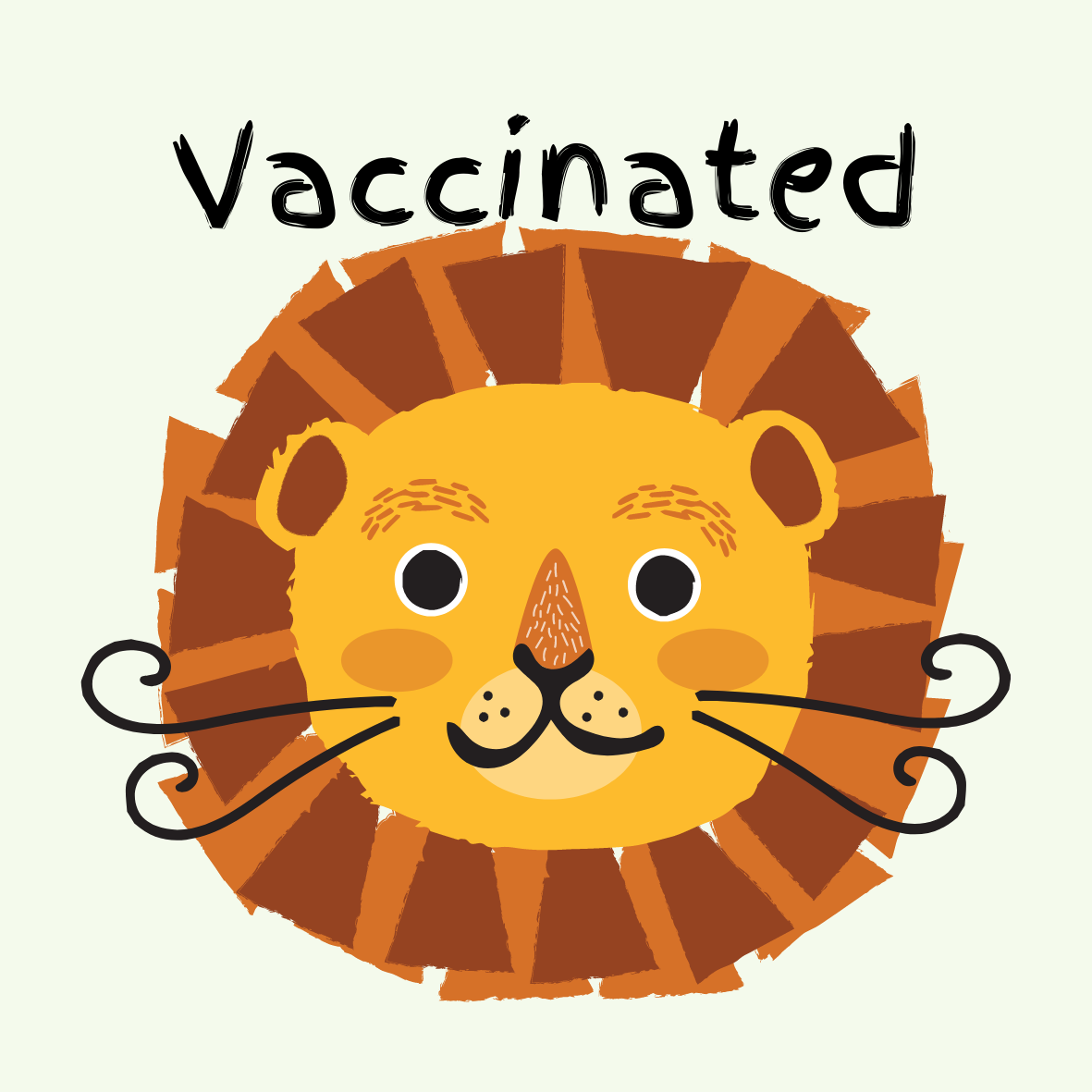 Vaccinated Lion Circle Button/Pin