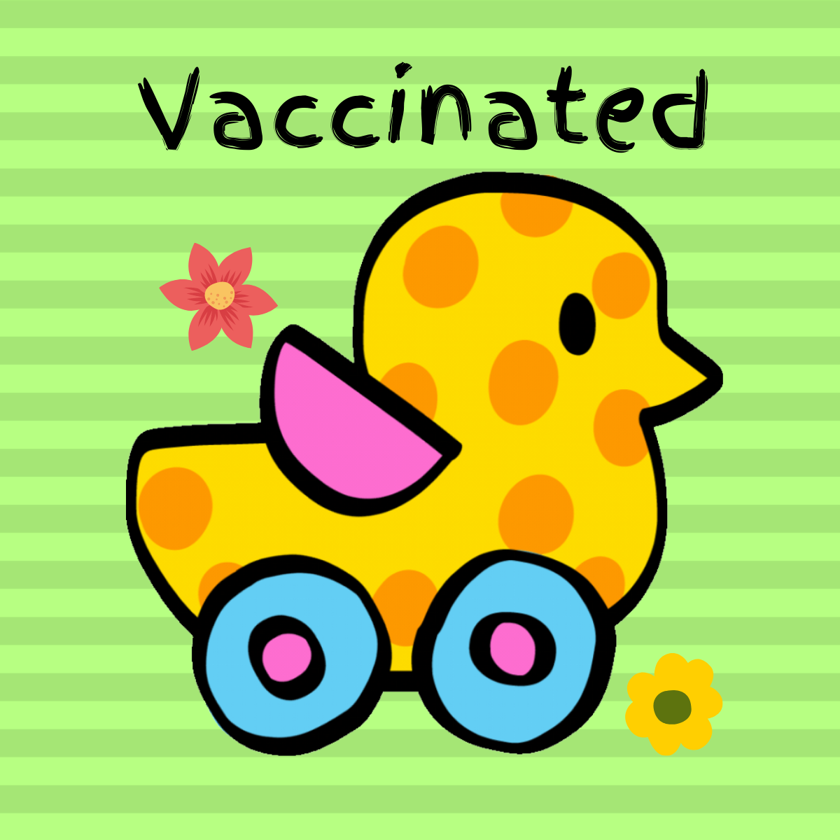 Vaccinate Yellow Duck Circle Button/Pin