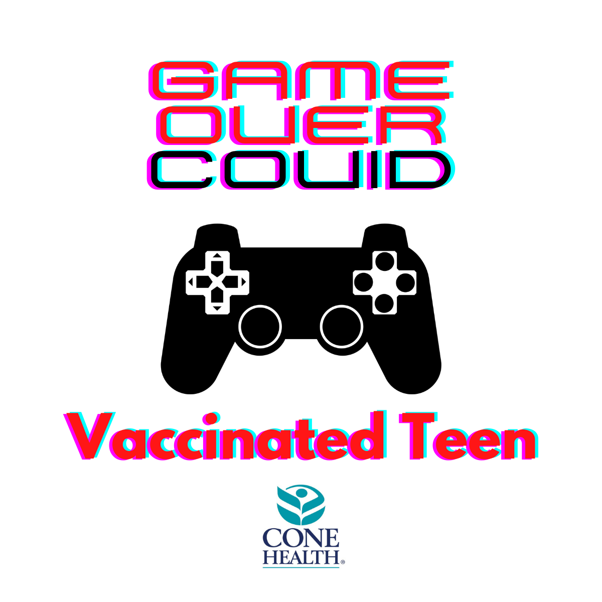 Game Over COVID Vaccinated Teen Square Button/Pin