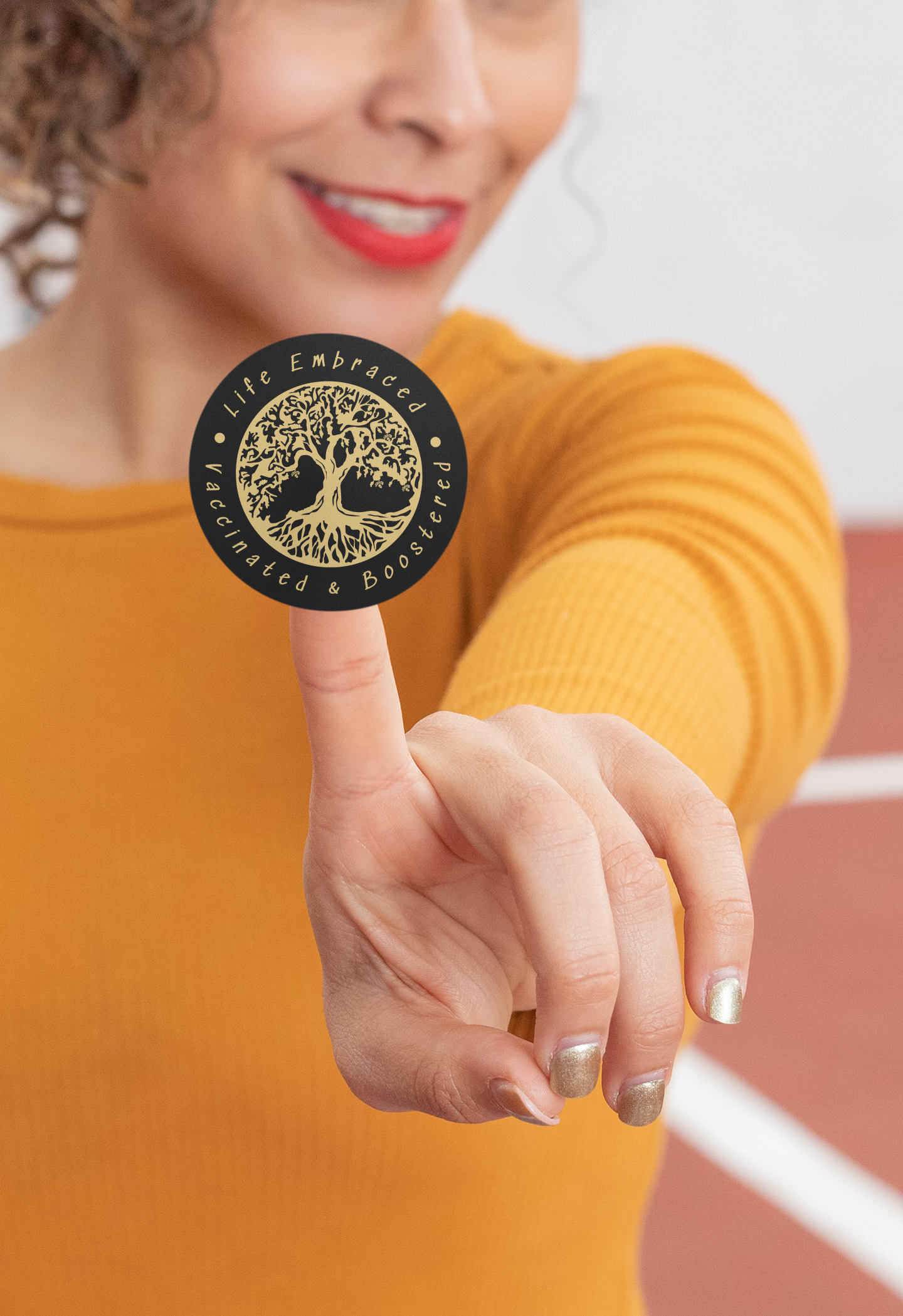 Life Embraced Vaccinated and Boostered Circle Stickers