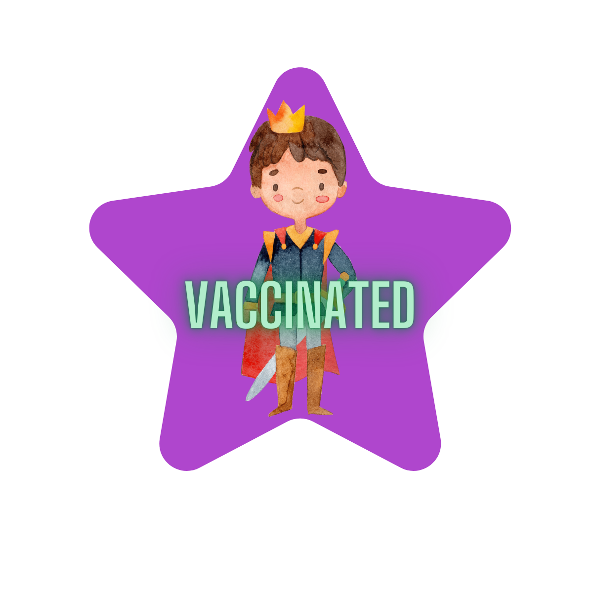 Vaccinated Prince Kiss Cut 2" Stickers
