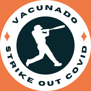 Vacunado Strike Out COVID Circle Stickers
